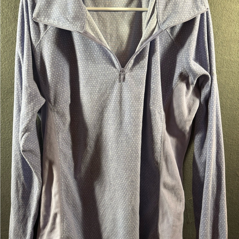 Columbia women sweater xxl purple fleece outdoor hiking camping Pullover 1/4 zip